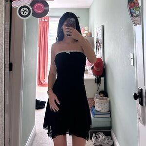 PacSun Black Strapless Dress with White Trim